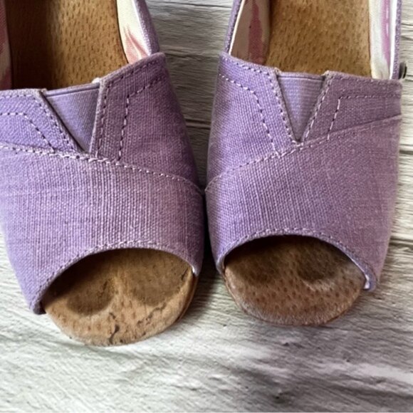 Toms Lavender Orchid Peep Toe Wedge Heel Sandals - Picture 5 of 14